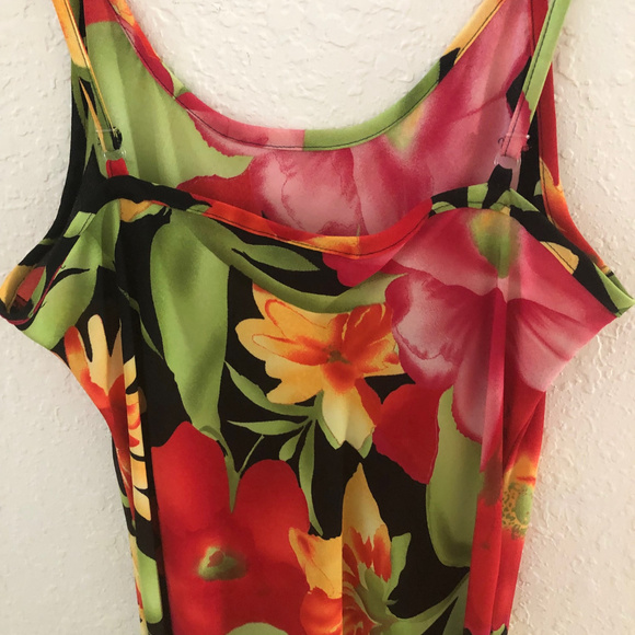 Tropical Floral Long Dress  - Size L - Picture 4 of 4